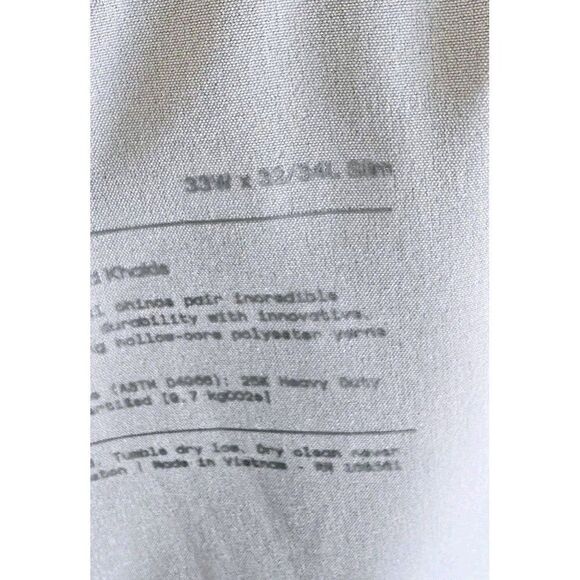 Ministry Of Supply Pants Pace Beyond Standard Khakis Men' Size 33x32 Slim Beige - Picture 6 of 8